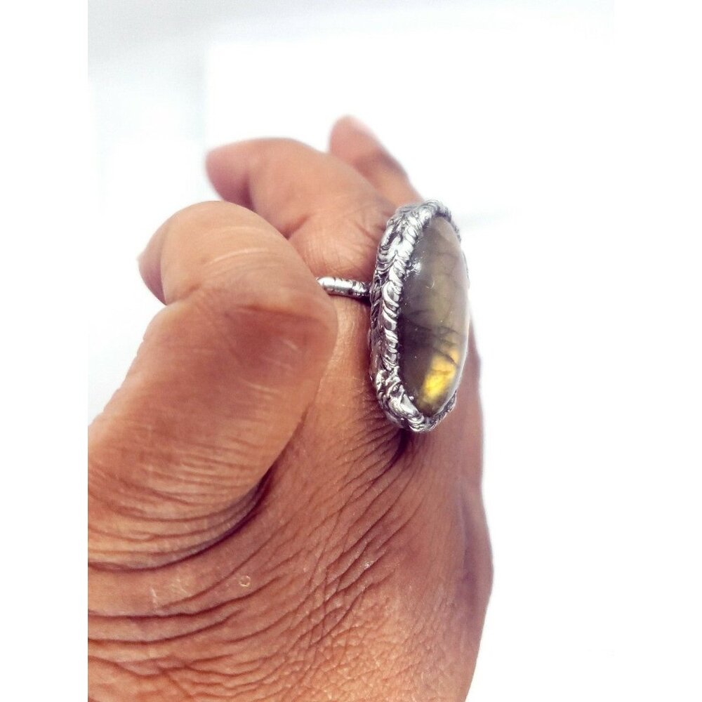 Labradorite Crystal Ring Adjustable - Picture 12 of 12